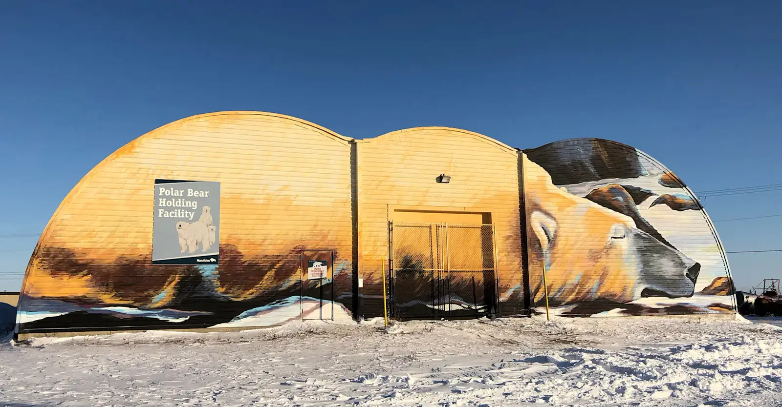 Polar Bear Holding Facility mural, Churchill, Manitoba